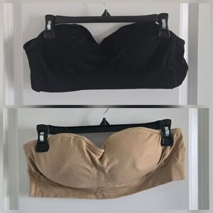 Black And Tan Strapless Wire Free Bras